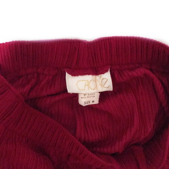 Vintage 90's 2-piece evening/cocktail outfit by Cache, deep red crinkle fabric - Picture 5 of 6